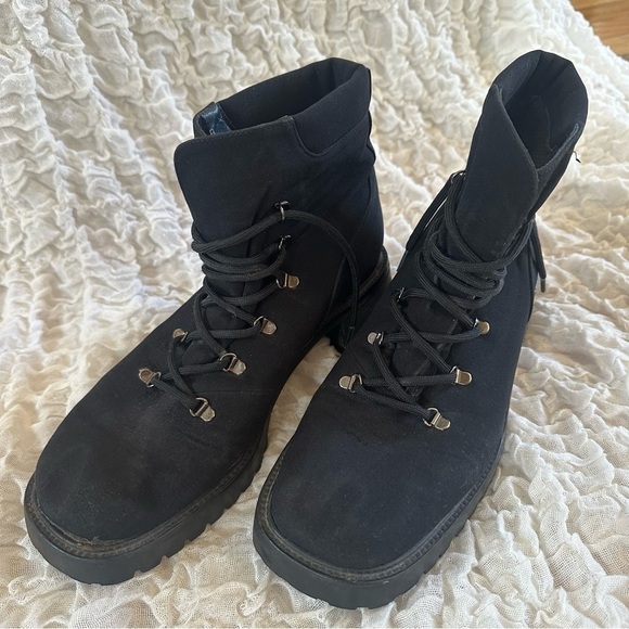Stuart Weitzman Lace Up Combat Boots Size 8.5 - Picture 4 of 9